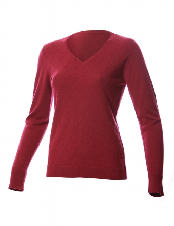 LADY PULLOVER DIAMOND KNIT 