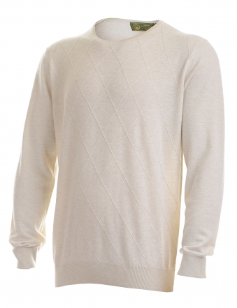 MAN  U NECKED PULLOVER DIAMOND KNIT 