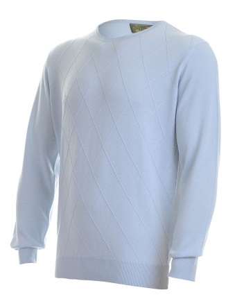 MAN  U NECKED PULLOVER DIAMOND KNIT 